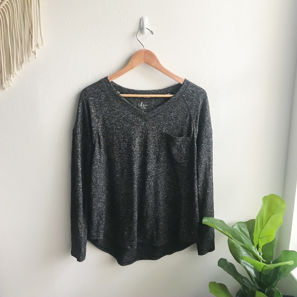 Calvin Klein Long Sleeve Top Speckled Gray Size S